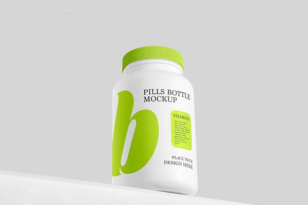 Facing Shot of Matte Pills Bottle Mockup FREE PSD