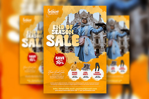 Fashionable End of Season Sale Flyer Template FREE PSD