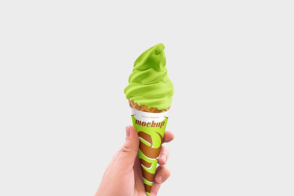 Front Sight of Ice Cream Cone Mockup FREE PSD