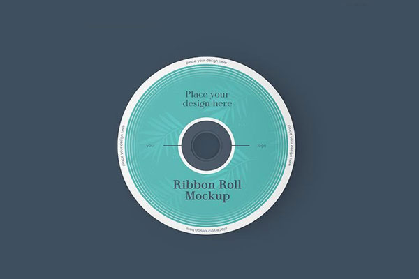 Front View of Ribbon Roll Mockup FREE PSD
