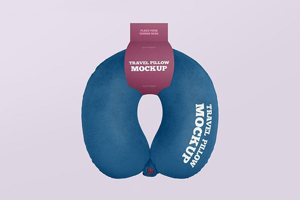 Front View of Travel Pillow Mockup FREE PSD