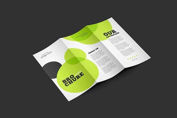 Perspective View of Trifold Brochure Mockup FREE PSD