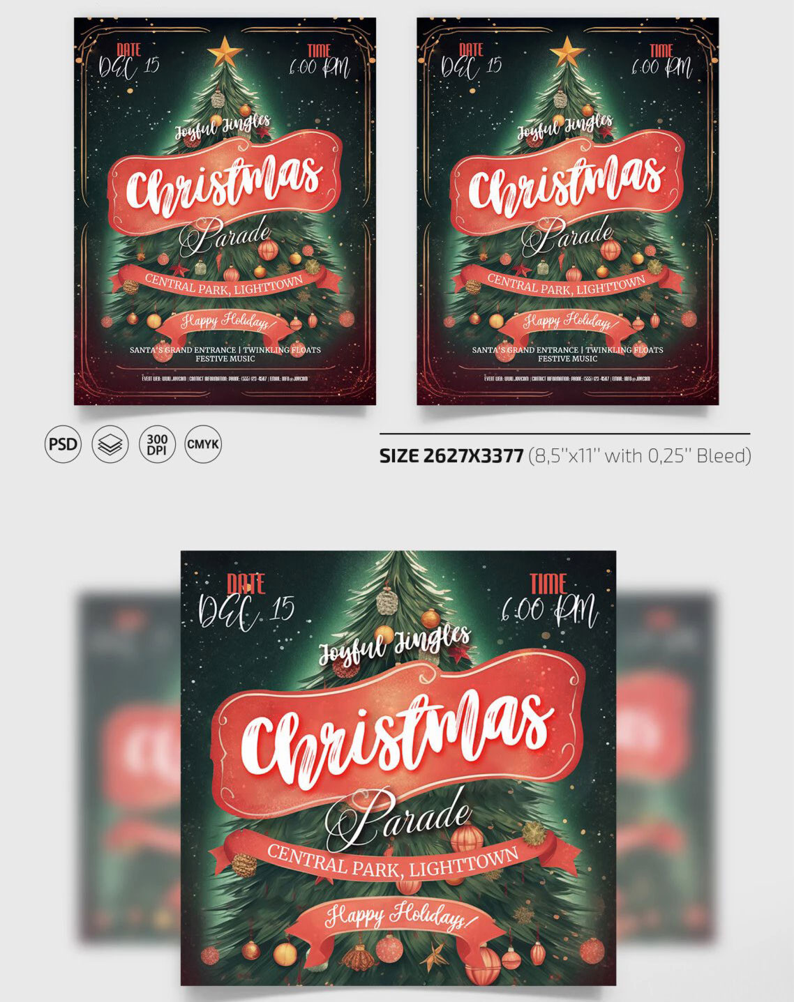 Pretty Christmas Parade Flyer / Instagram Post Template Free Download ...