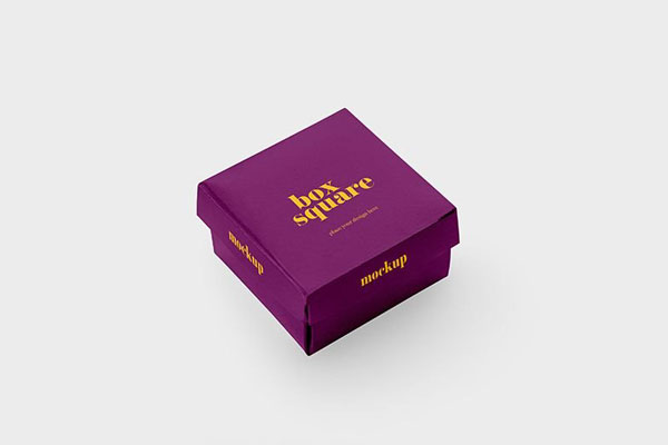2 Views of Square Paper Box Mockup FREE PSD
