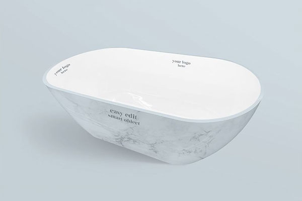 Perspective Shot of Bathroom Mockup FREE PSD