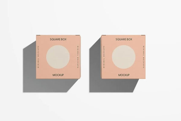 2 Boxes Mockup in Top Sight FREE PSD