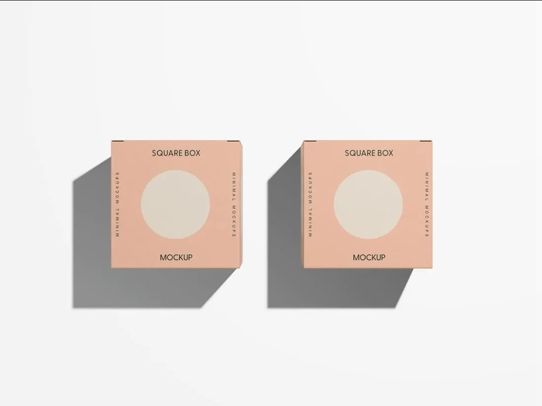 2 Boxes Mockup in Top Sight FREE PSD
