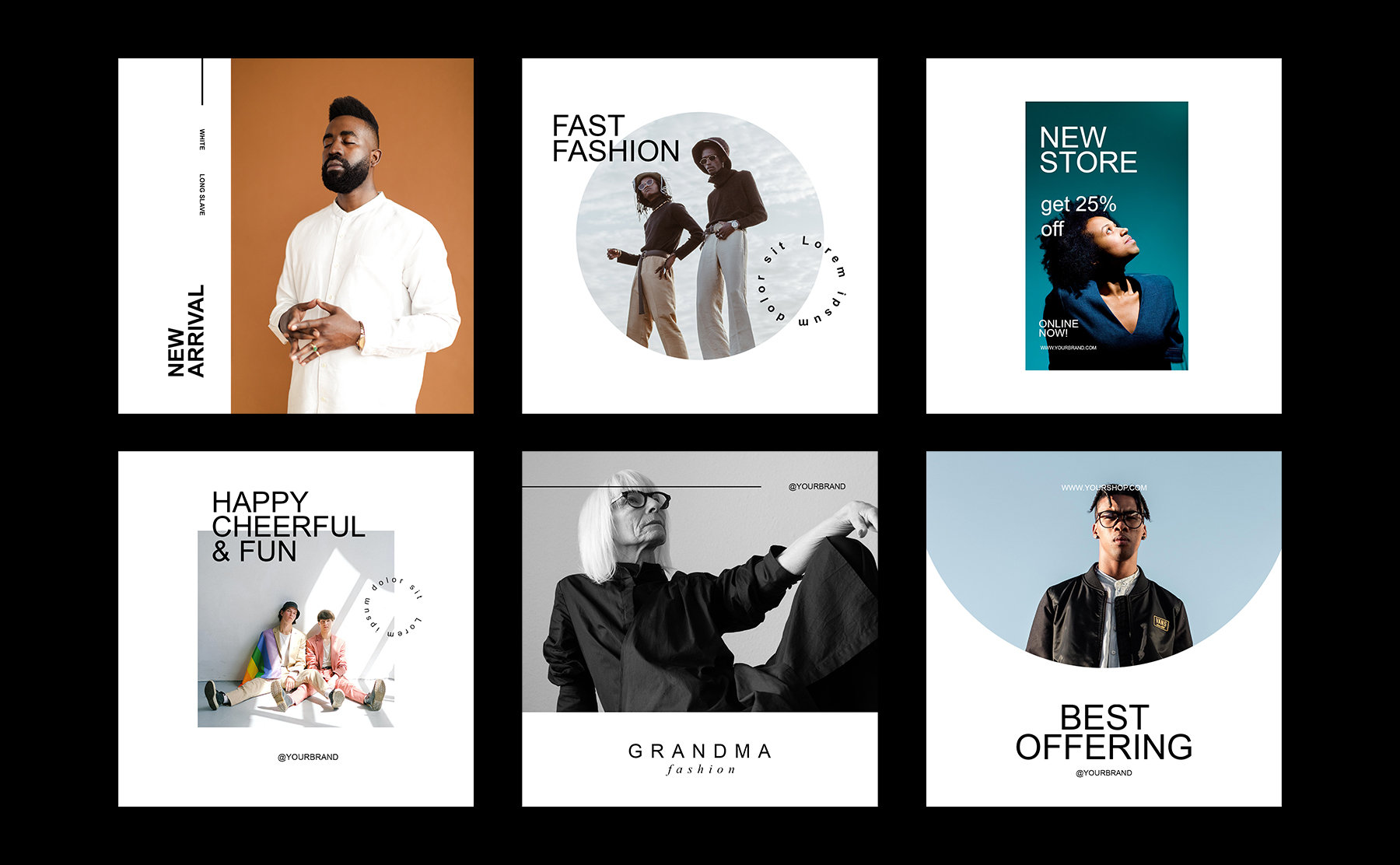 6 Minimal Product Branding Social Flyer / Media Post Templates FREE PSD