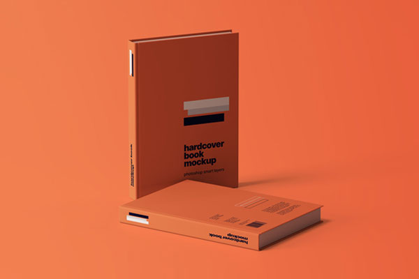 Facing View of 2 Hardcover Books Mockup FREE PSD