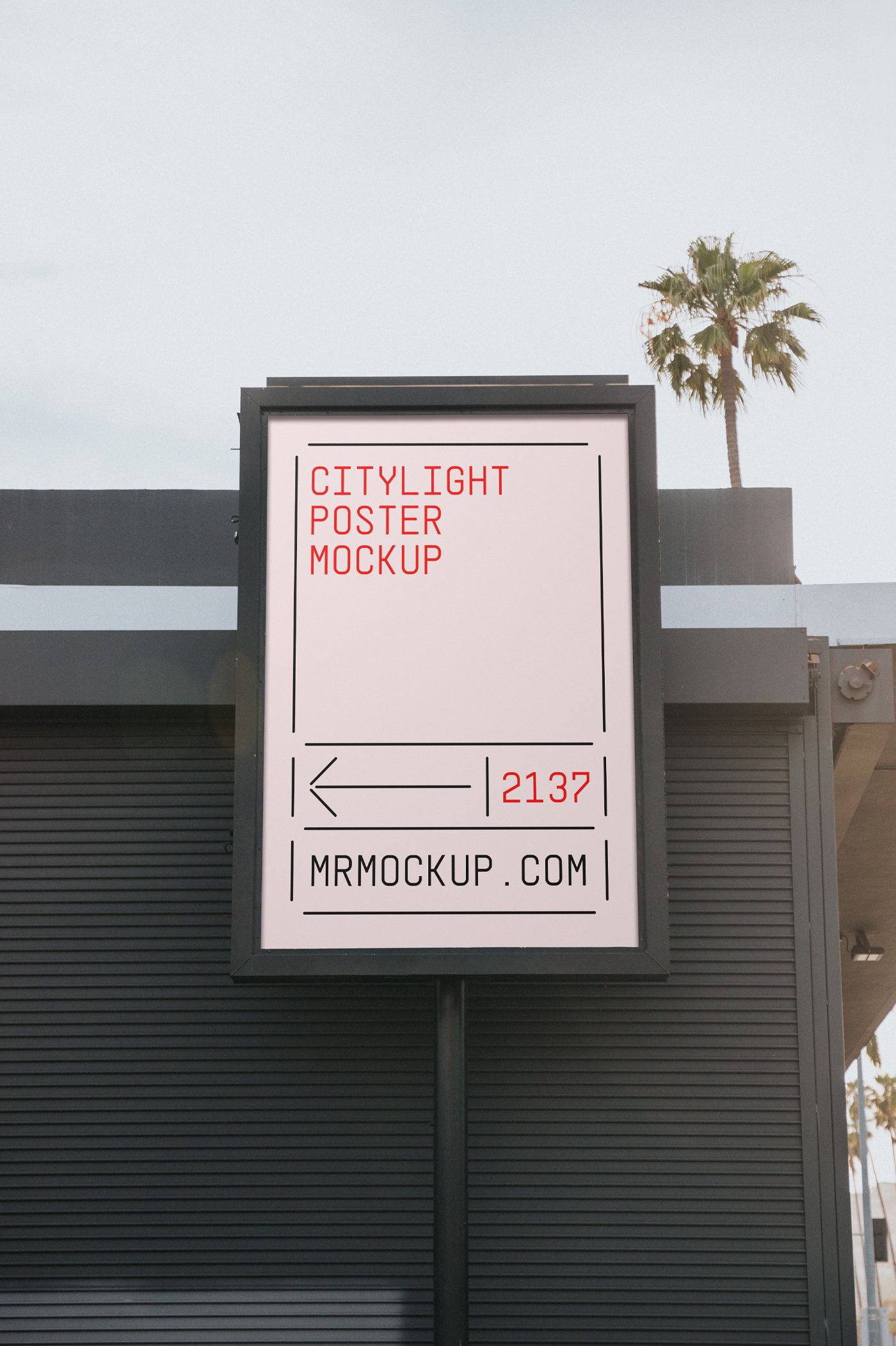 Front Sight of Citylight Poster Mockup FREE PSD