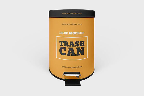 Front Sight of Trash Can Mockup FREE PSD