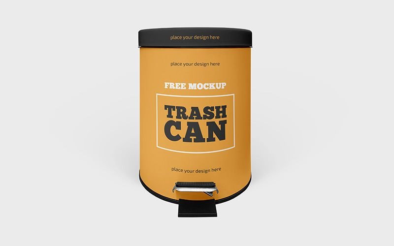 Front Sight of Trash Can Mockup FREE PSD