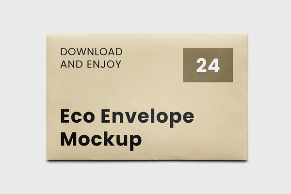 Front View of Stationery Envelope Mockup FREE PSD