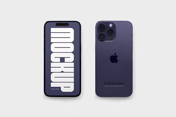 iPhone 14 Pro Max Mockup in Facing View FREE PSD