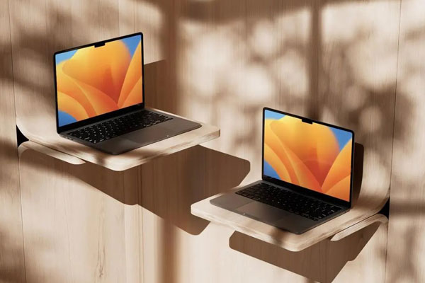 Perspective Vision of M2 Macbook Air Mockup FREE PSD