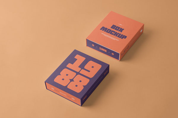 2 Boxes Mockup in Perspective View FREE PSD