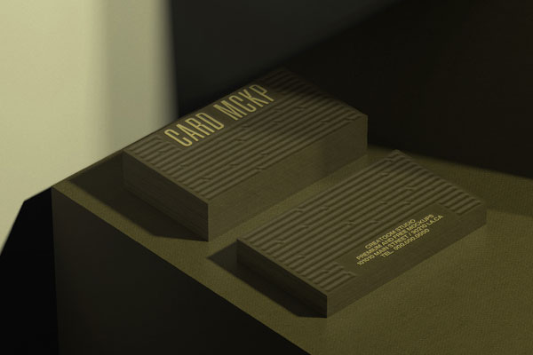 2 Pile of Business Cards Mockup with Shadow in Isometric View FREE PSD