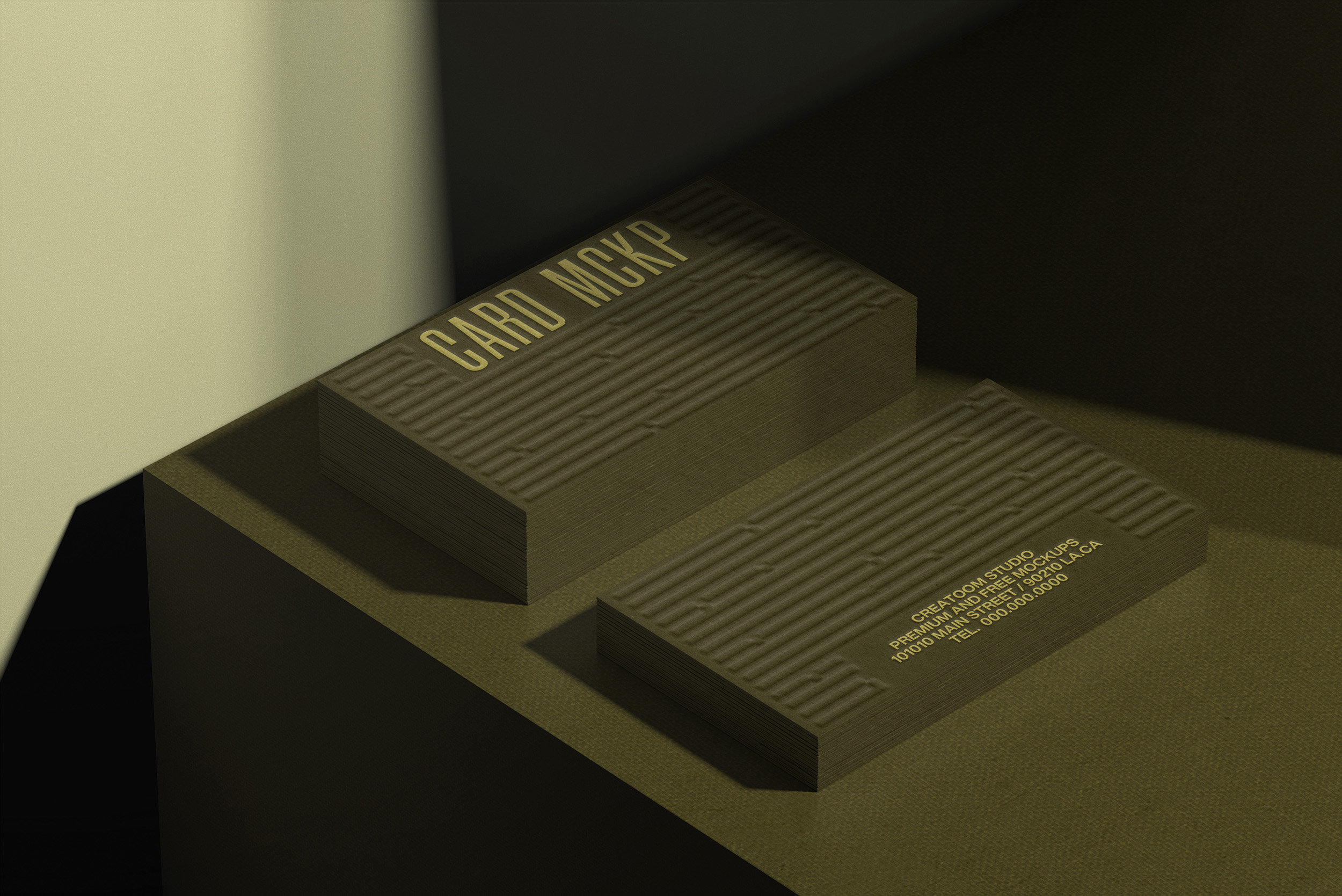 2 Pile of Business Cards Mockup with Shadow in Isometric View FREE PSD