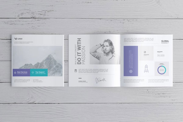 3 Sights of Square Brochure Mockup FREE PSD