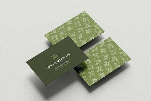 4 Perspective Mockups of Multiple Business Cards FREE PSD