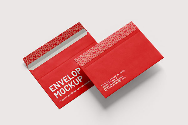 4 Showcases of Standard Envelope Mockup FREE PSD