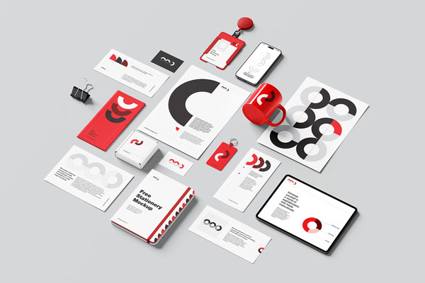 4 Sights of Rich Stationery Mockup FREE PSD