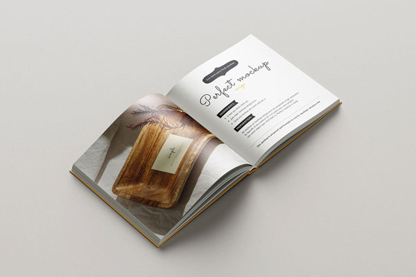 6 Sights of Square Book Mockup with Hardcover FREE PSD