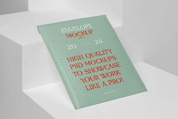 Bubble Envelop Mockup in Perspective View FREE PSD