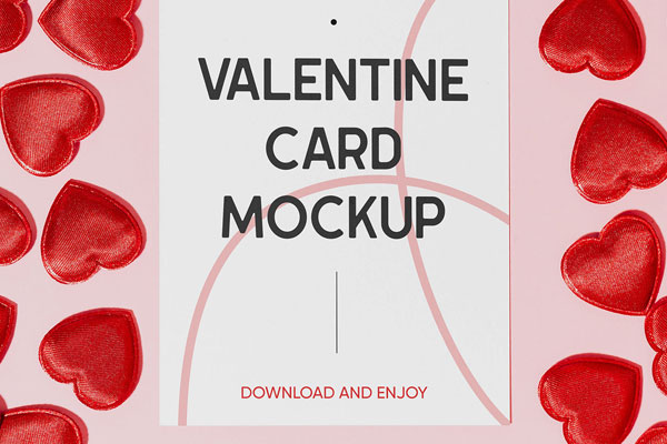 Facing Sight of Valentines Card Mockup FREE PSD
