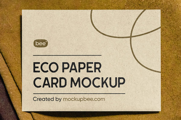 Facing View of Eco Paper Postcard Mockup FREE PSD