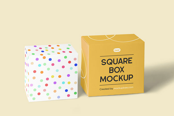 Facing Vision of Square Boxes Mockup FREE PSD