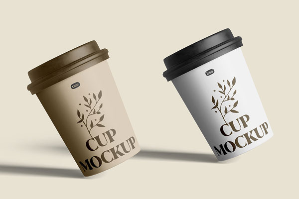 Front View of Medium Paper Cup Mockup FREE PSD