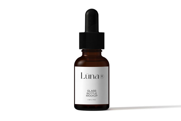 Glass Dropper Bottle Mockup in Front View FREE PSD