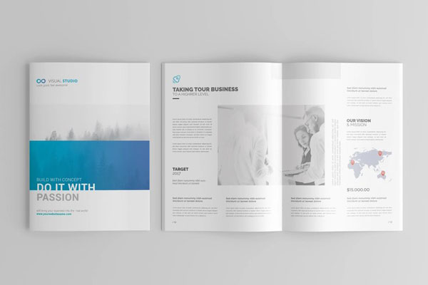 Mockup Set with 3 Shots of A4 Brochure or Catalog FREE PSD