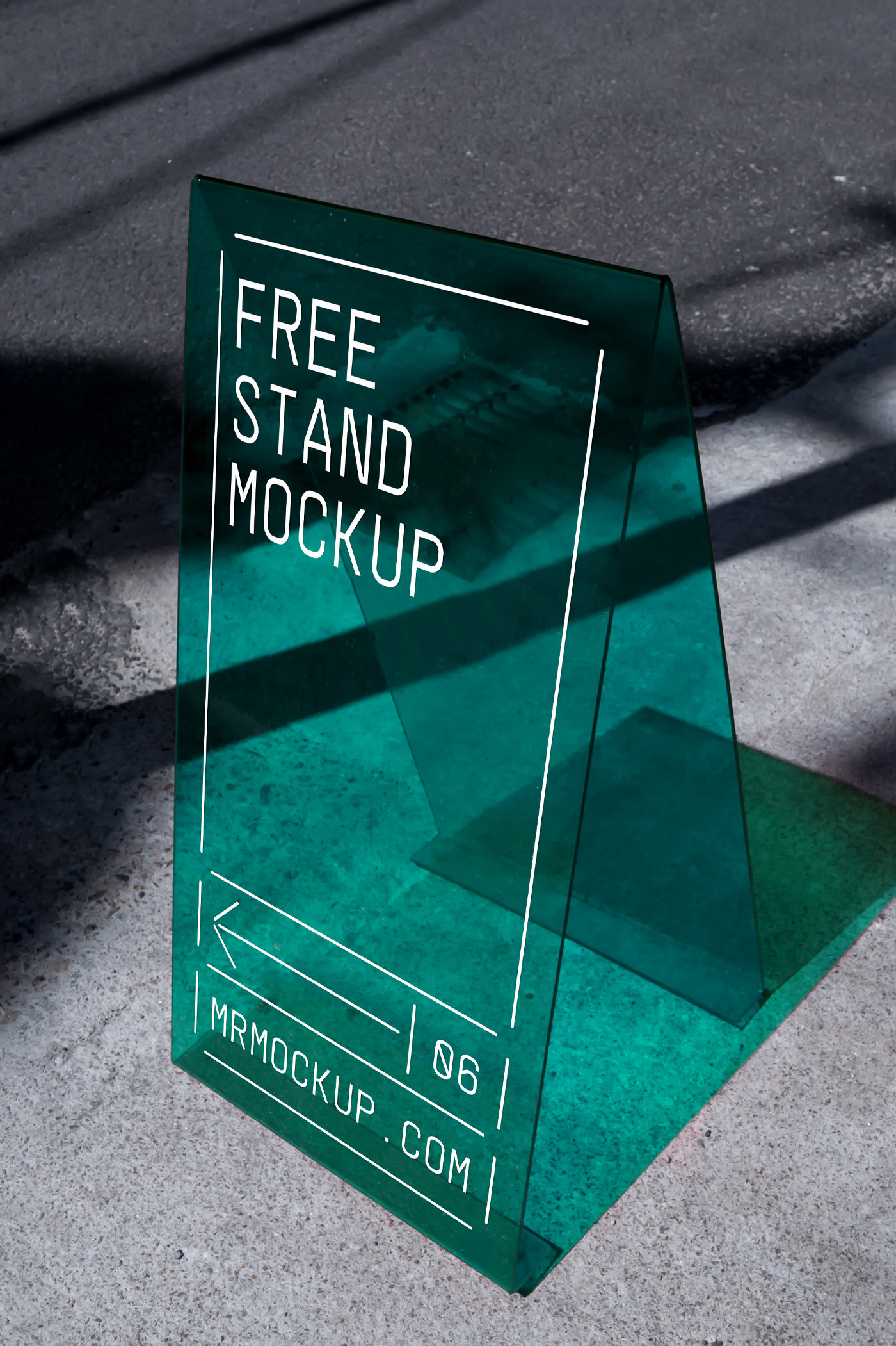 Perspective Vision of Transparent Street Stand Mockup FREE PSD