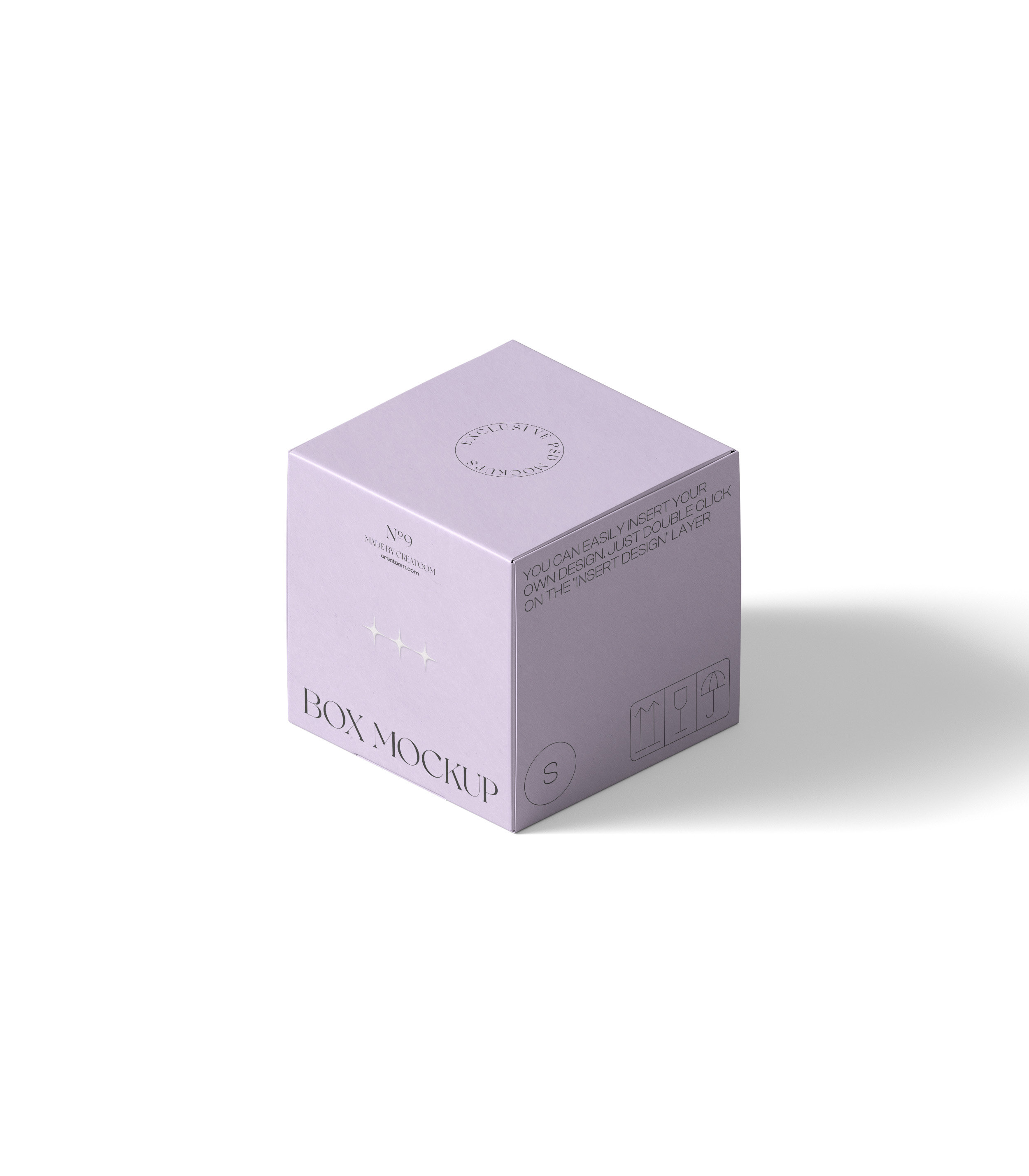 Square Box Mockup in Perspective View FREE PSD