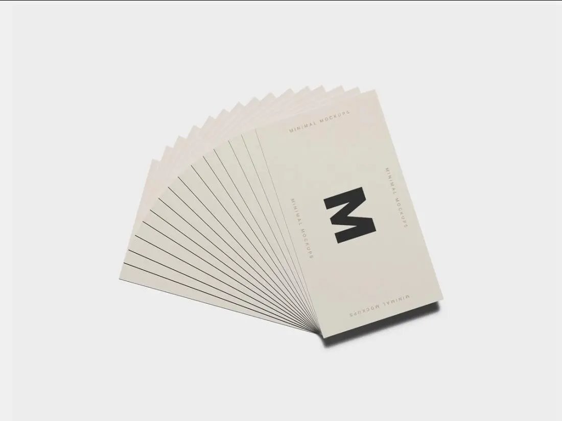 Top Sight of Business Card Mockup FREE PSD