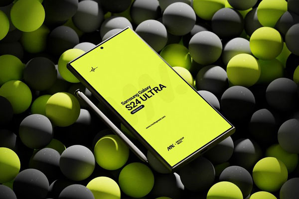 3 Shots of Samsung Galaxy S24 Ultra Mockup FREE PSD