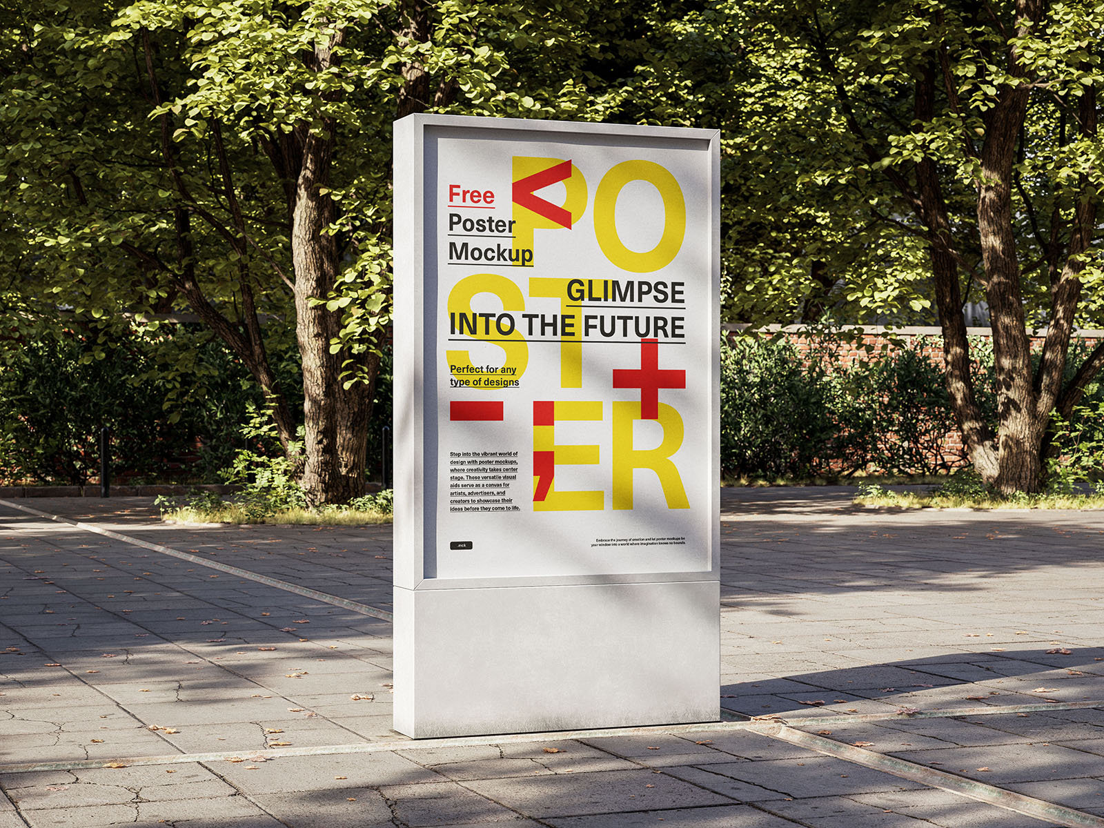 3 Vertical Citylight in the Park Area Mockups FREE PSD