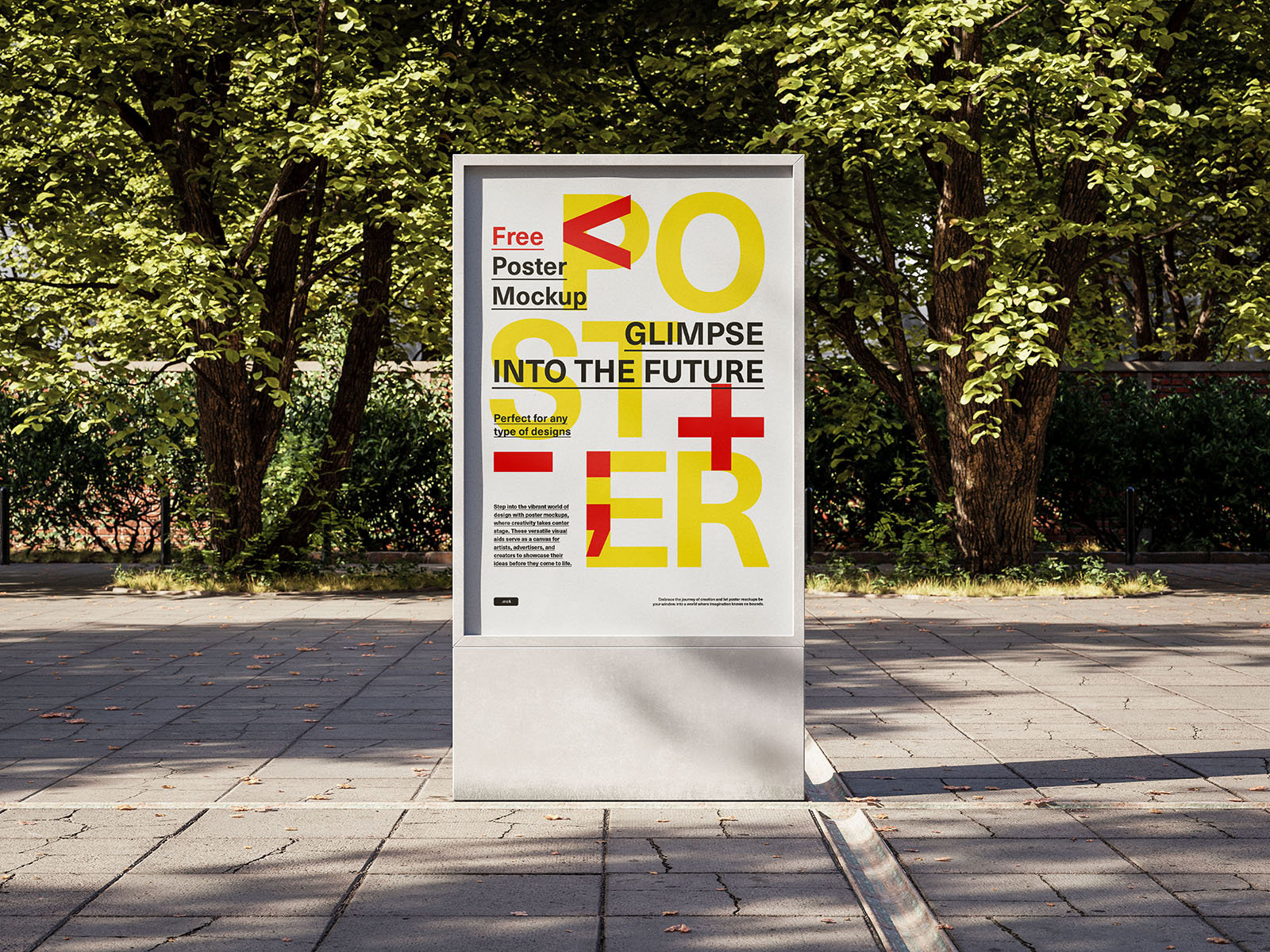 3 Vertical Citylight in the Park Area Mockups FREE PSD