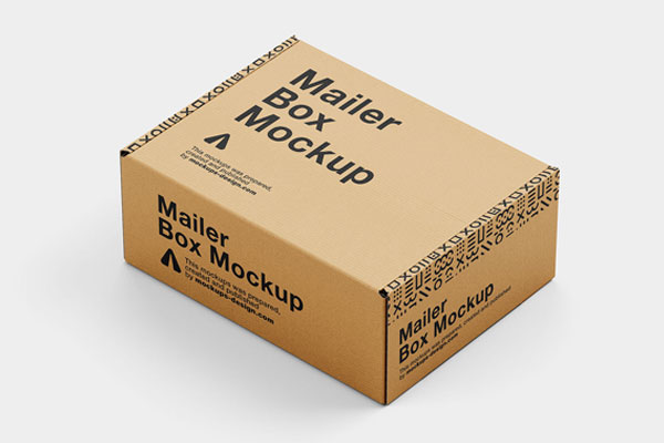 4 Shots of Mailer Box Mockup FREE PSD