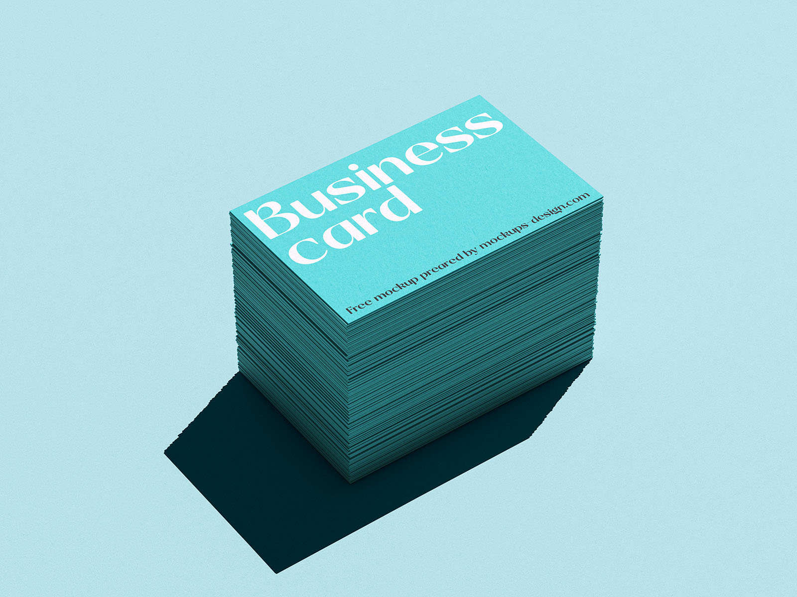 5 Mockups of Piles of Business Cards with Hard Shadow FREE PSD