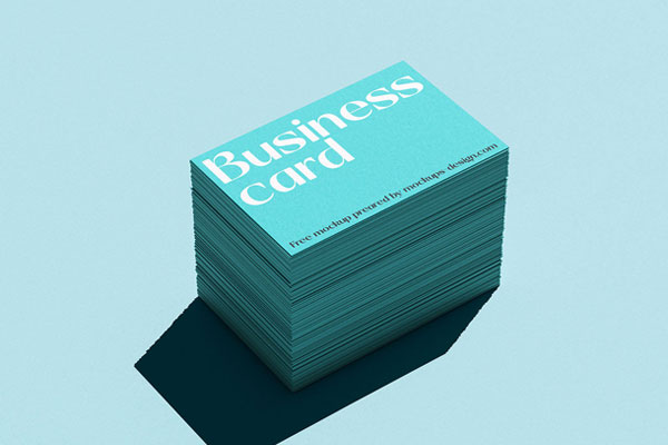 5 Mockups of Piles of Business Cards with Hard Shadow FREE PSD