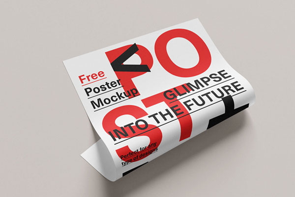 6 Curved Poster Mockups in Different Views FREE PSD