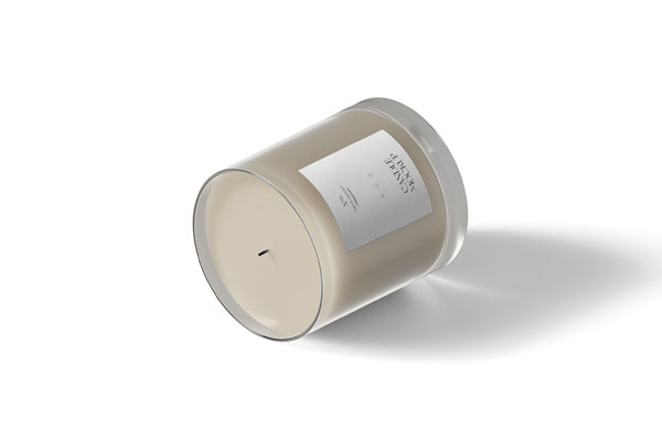 Fallen Candle Mockup in Perspective View FREE PSD