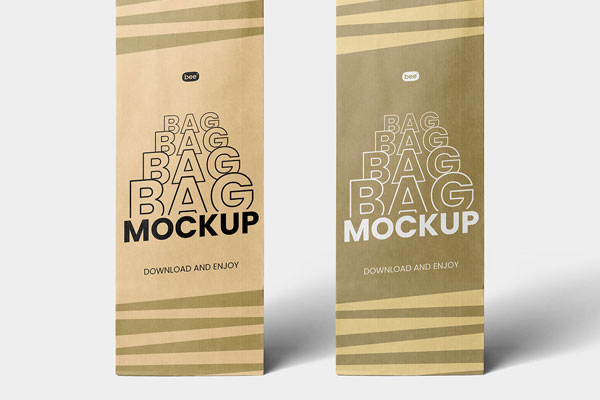 Front View of Oblong Gift Bag Mockup FREE PSD