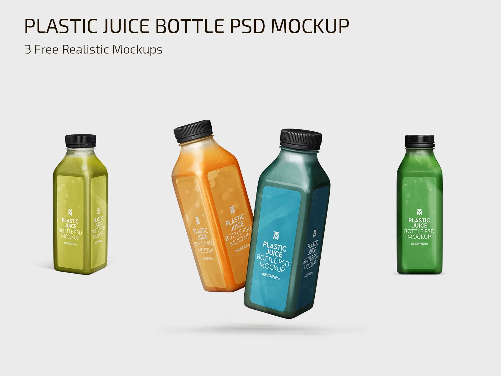 Free Juice Bottle Mockups PSD Template