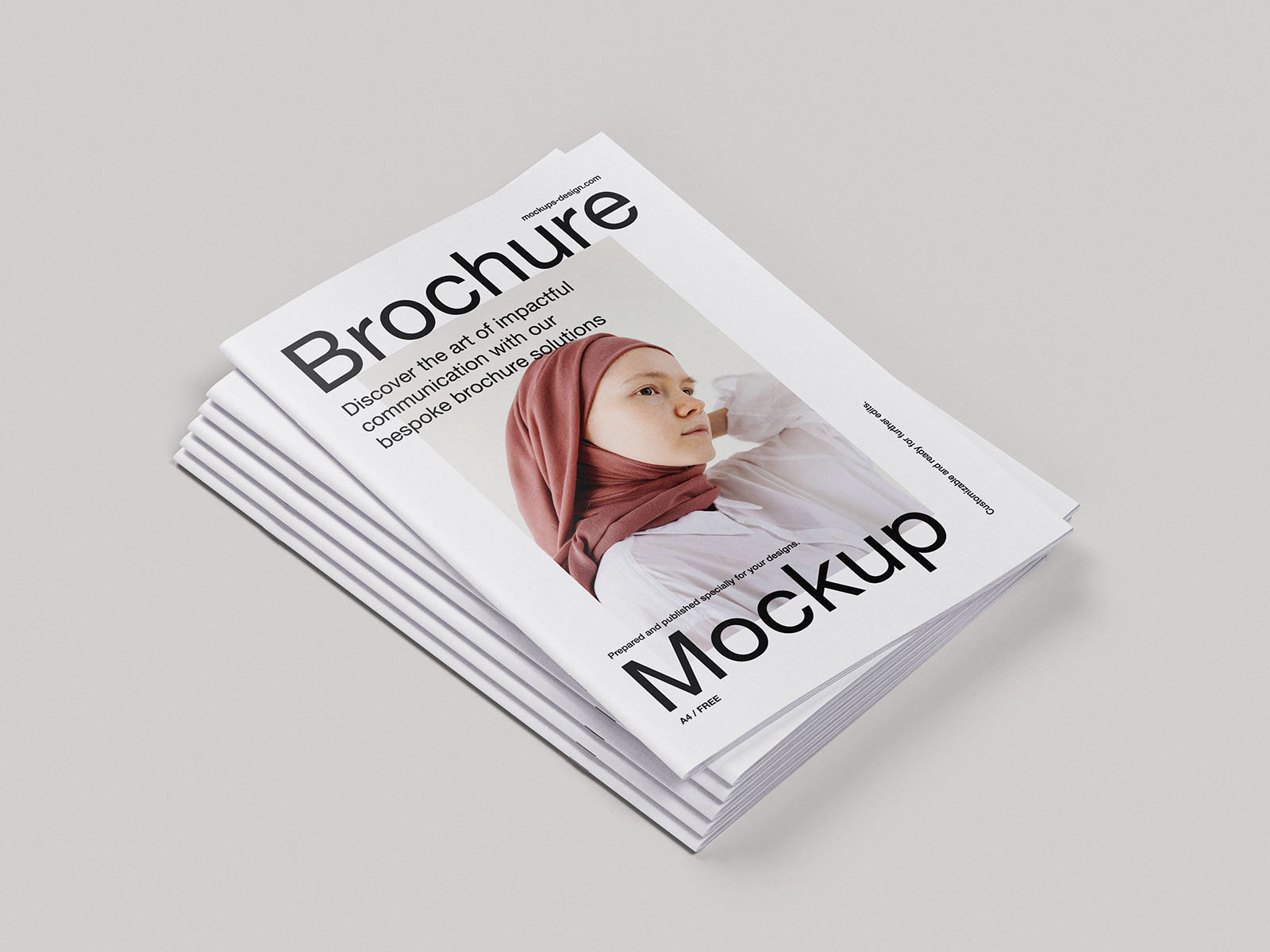 Mockup Bundle with 8 Close-up Shots of A4 Brochure FREE PSD