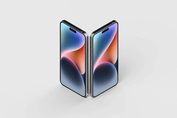 Perspective View of 2 iPhone 14 Pro Max Mockups FREE PSD