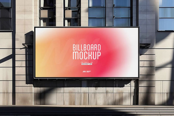 Street Billboard Mockup in Facing Sight FREE PSD